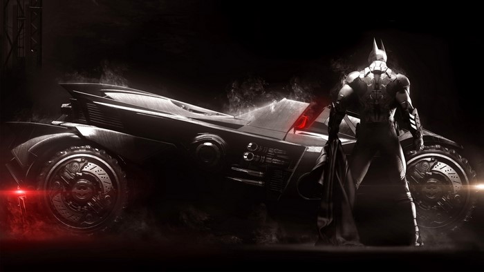 Batman and Batmobile from DC Comics