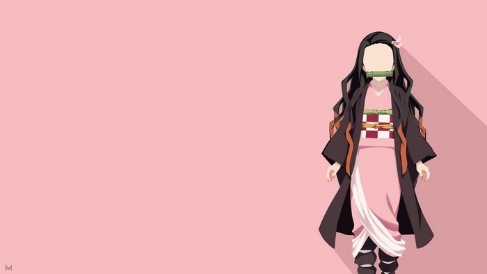 Kamado Nezuko from Kimetsu no Yaiba, minimalist anime