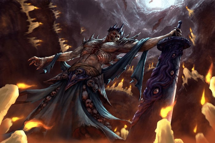 Undead King with a Crown and a Sword