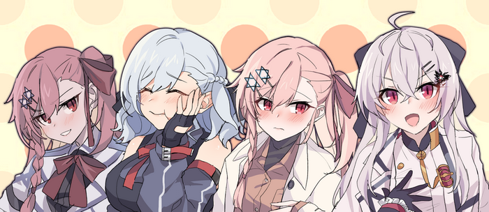 Four anime girls from Girls Frontline