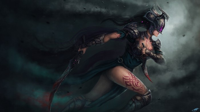 Fantasy warrior woman from Dota 2