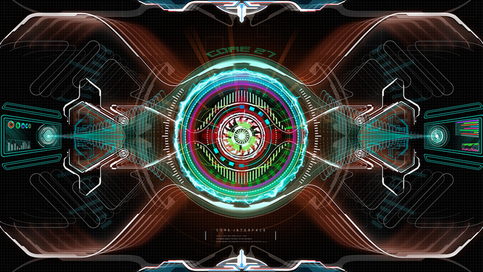 Futuristic Core Interface HUD