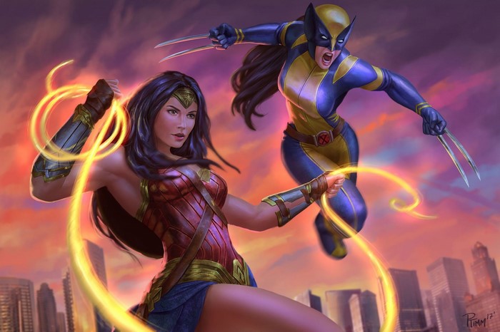 Wonder Woman vs. Wolverine Crossover Artwork
