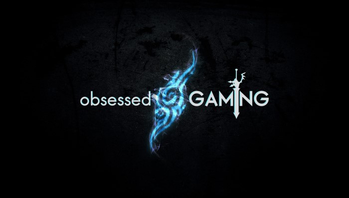 Obsessed Gaming logo with cyan flame and sword