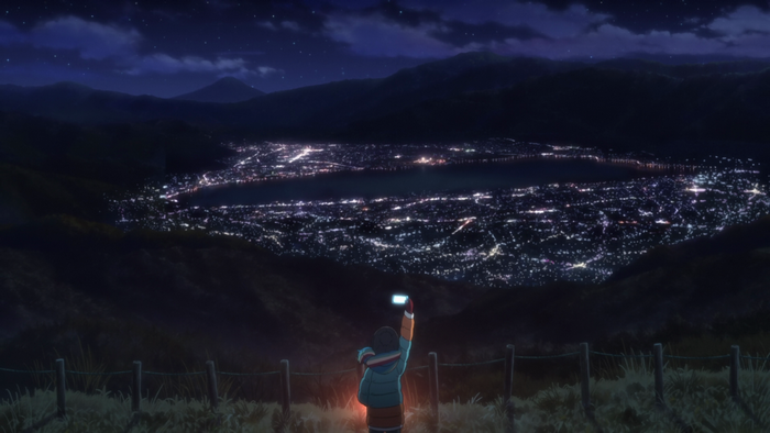 Yuru Camp Night View Under Starry Sky