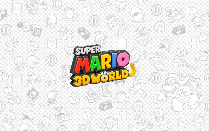 Super Mario 3D World logo with character art