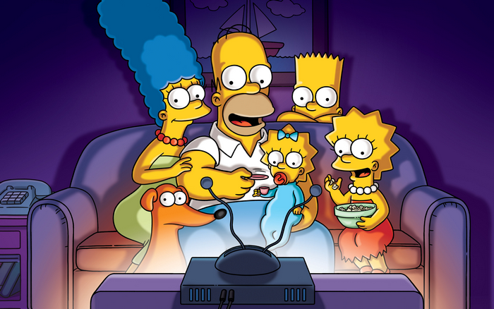 The Simpsons Animated Family Watching TV