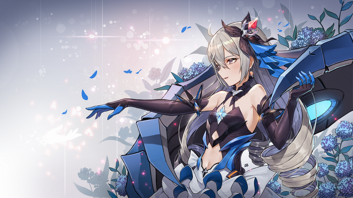Bronya Zaychik from Honkai Impact 3rd with flowers