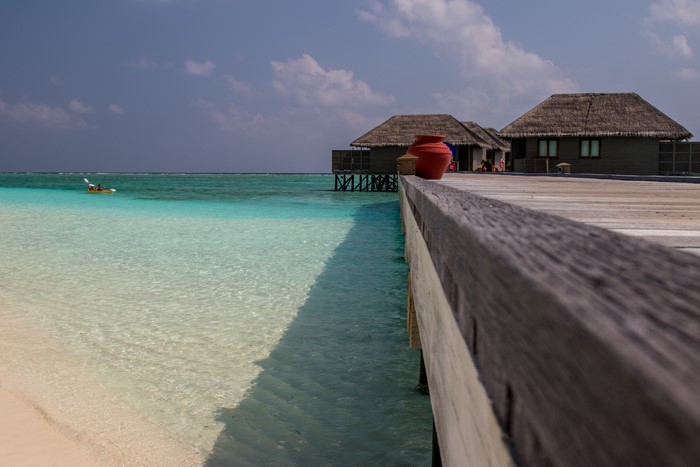 Overwater bungalows and kayaking in the Maldives
