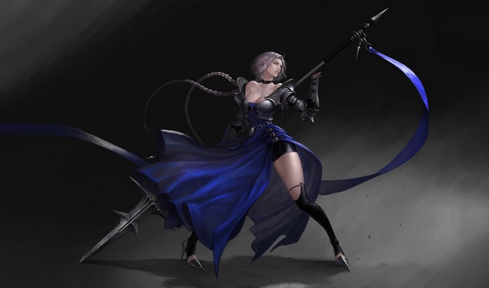 Kim Ji Hyun Fantasy Warrior with Spear