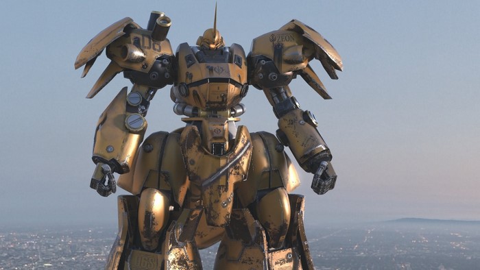 Yellow Zeon mobile suit from Mobile Suit Gundam
