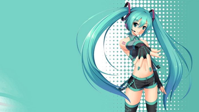 Hatsune Miku Aqua Anime Illustration