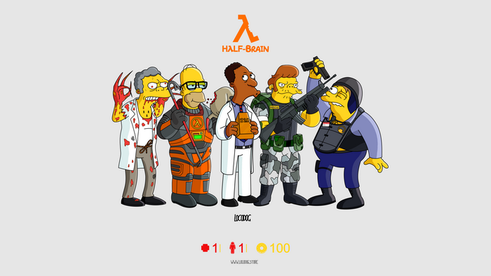 The Simpsons characters in Half-Life costumes