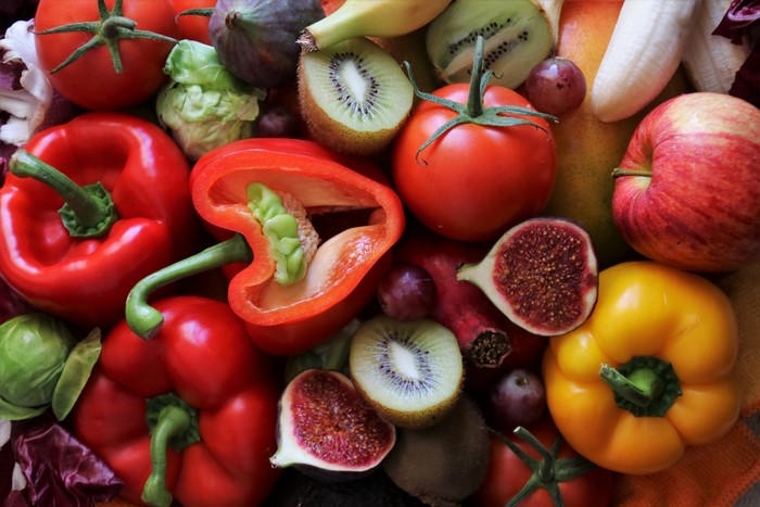 Assortment of fresh fruits and vegetables