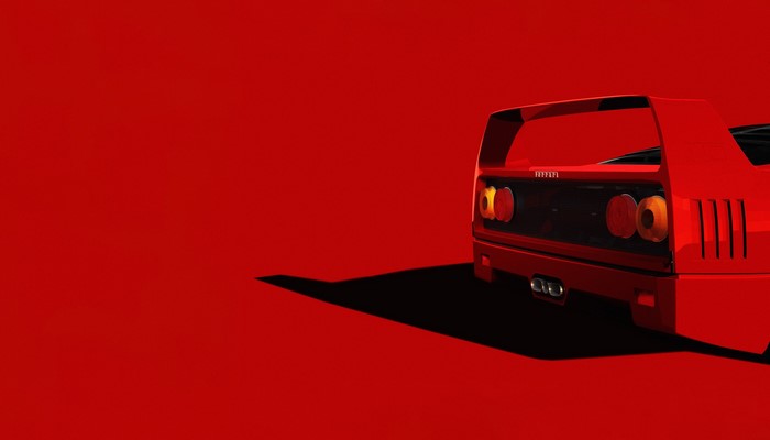 Red Ferrari F-40 Rear View
