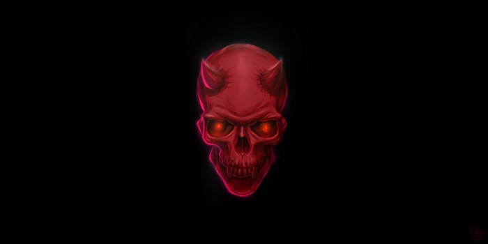 4K Red Devil Skull Fantasy Art