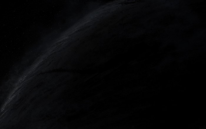 Dark planet in outer space with stars