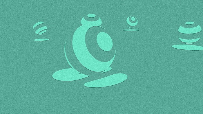Turquoise spheres with embossed texture