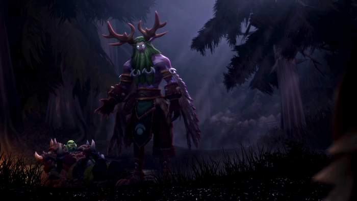 Malfurion from World of Warcraft in a dark forest