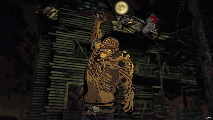 The Hillbilly from Dead by Daylight with a weapon