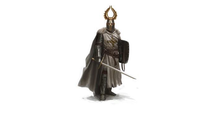 Knight of the Teutonic Order with sword and shield