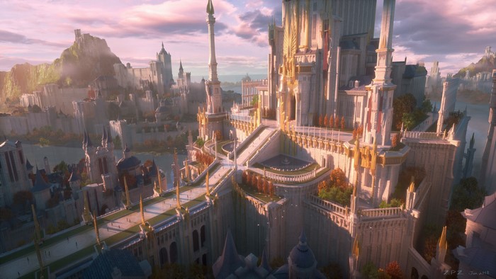 Fantasy Cityscape at Sunrise