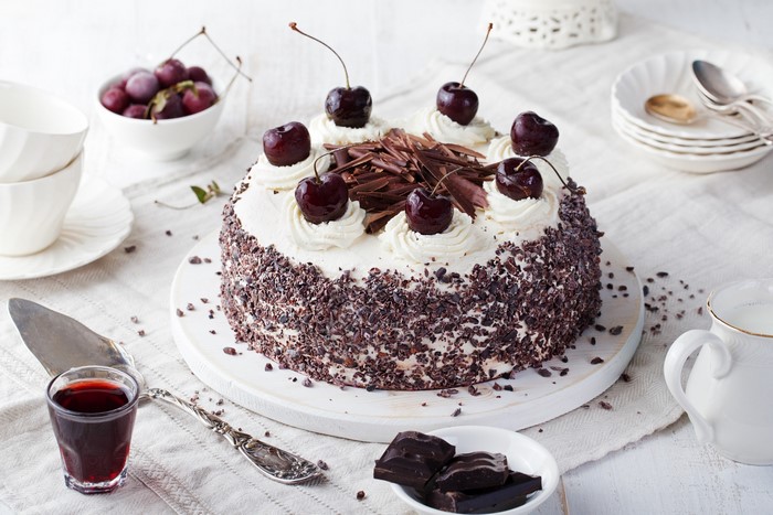 Black Forest Cake with Cherries and Chocolate