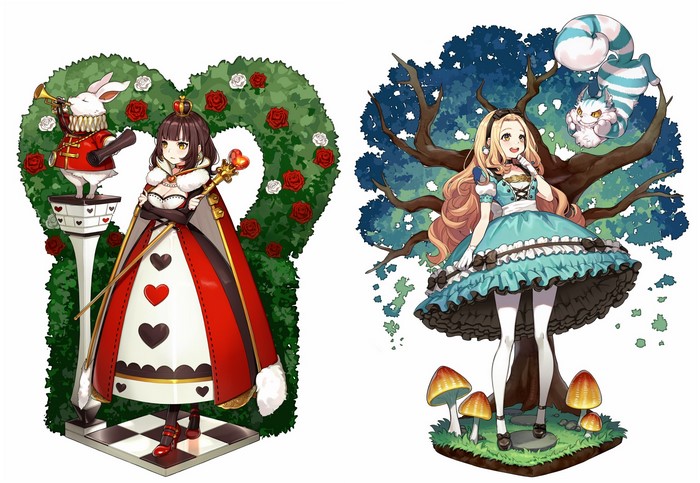 Alice and the Red Queen from Alice in Wonderland