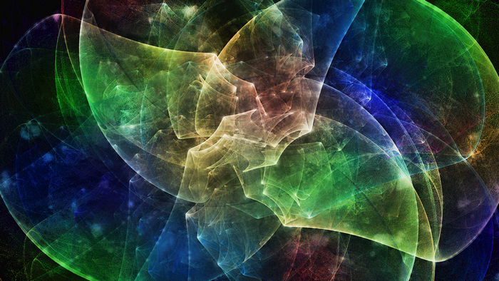 Abstract fractal digital art with colorful shapes