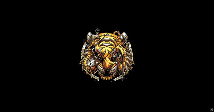 Steampunk tiger head artwork