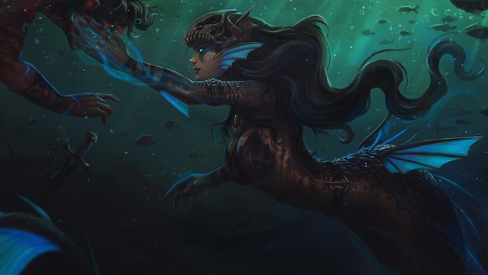 Dark Fantasy Mermaid Underwater Artwork
