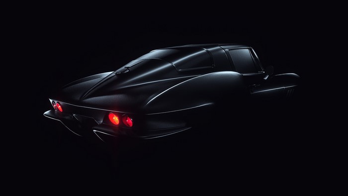 Black Chevrolet Corvette Stingray with Red Taillights