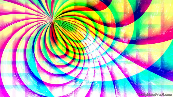 Colorful abstract spiral with watermark