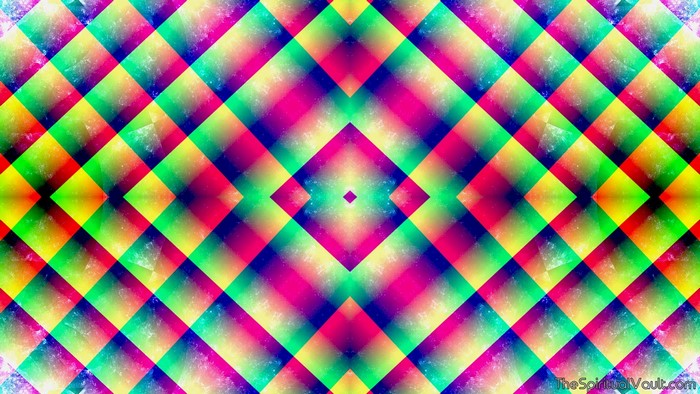 Colorful abstract kaleidoscope pattern with watermark
