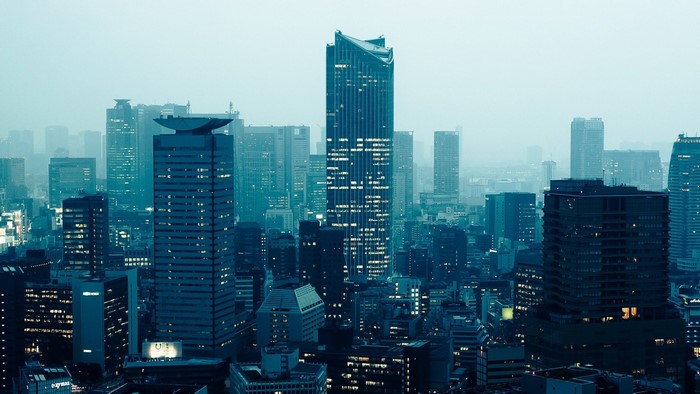 Cityscape of Tokyo at night, Akasaka District