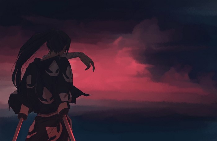 Hyakkimaru from Dororo with swords