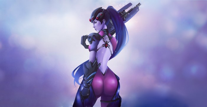 Widowmaker from Overwatch with sniper rifle