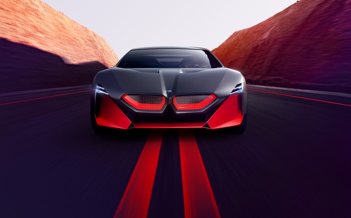 BMW Vision M NEXT concept car on a road