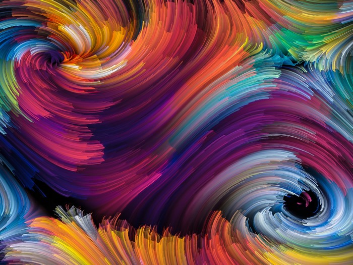 Abstract colorful paint swirls