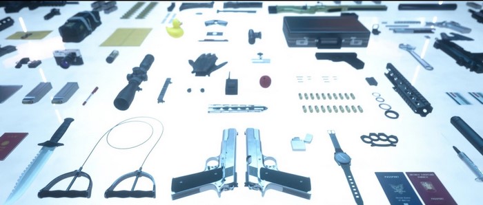 Assortment of weapons and spy gear