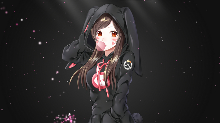 D.Va from Overwatch in a bunny hoodie