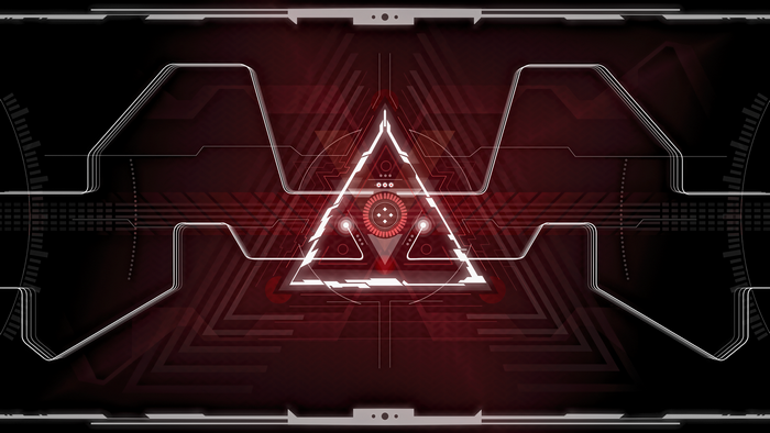 Futuristic HUD with Red Triangle