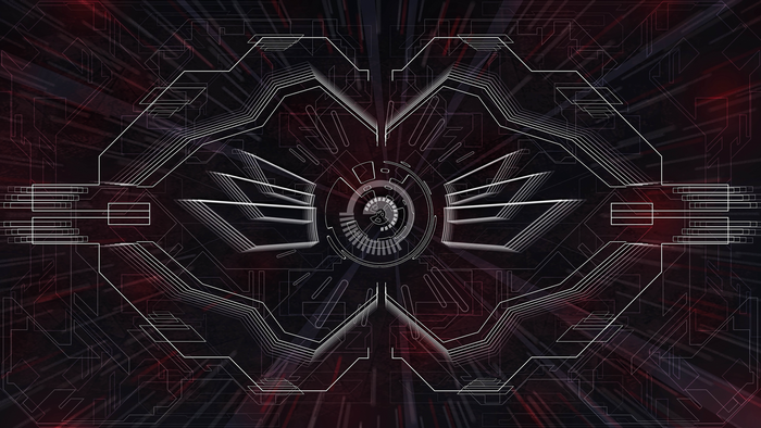 Abstract futuristic HUD interface with glowing lines