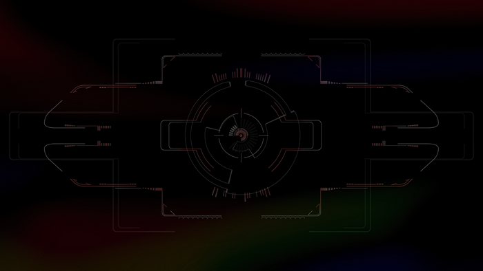 Futuristic HUD interface with abstract tech elements