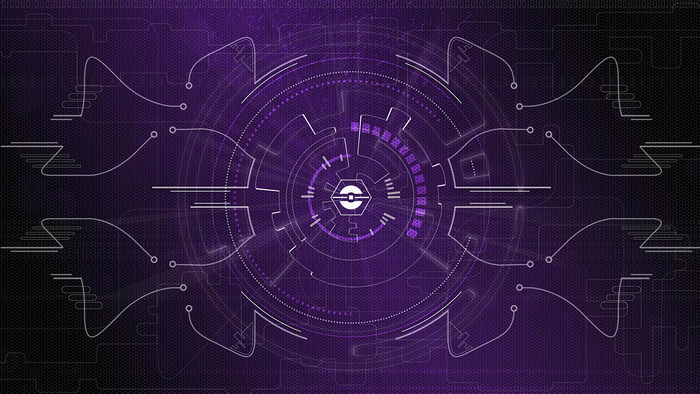 Futuristic Tech HUD with Circuitry and Data Streams