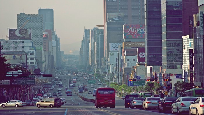 Gangnam traffic in Seoul, South Korea