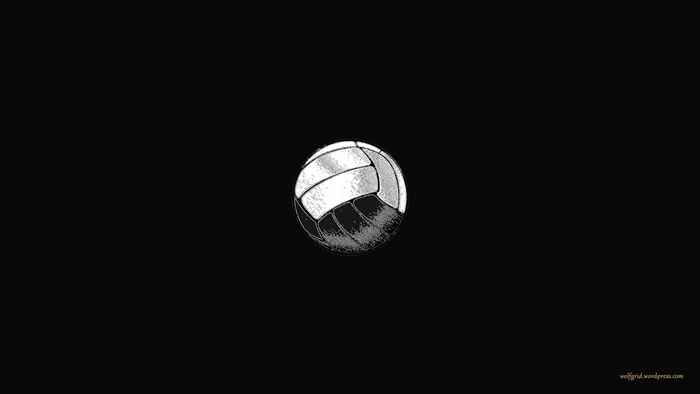 Volleyball on a black background