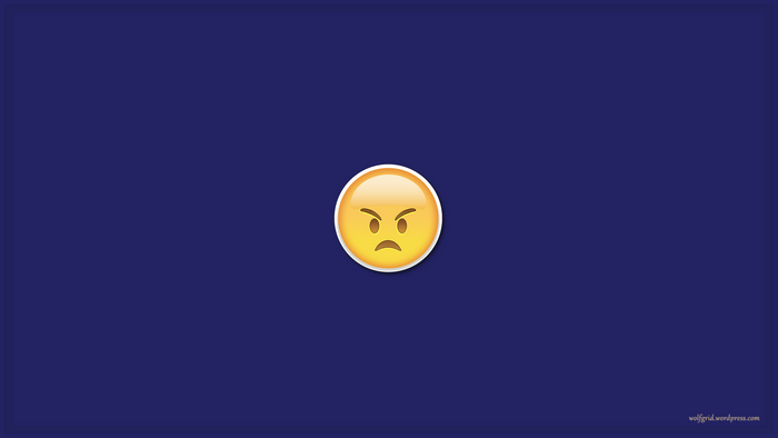Angry emoji on a dark blue background
