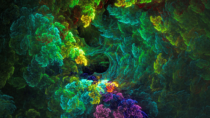 Colorful abstract fractal shapes