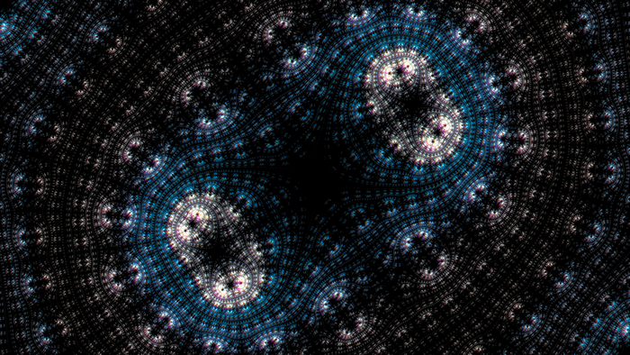 Abstract fractal pattern with blue and pink hues